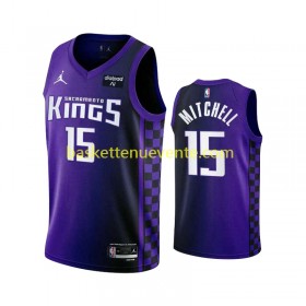 Maillot Basket Sacramento Kings DAVION MITCHELL 15 Jordan Statement Edition 2023-2024 Violet Swingman - Homme